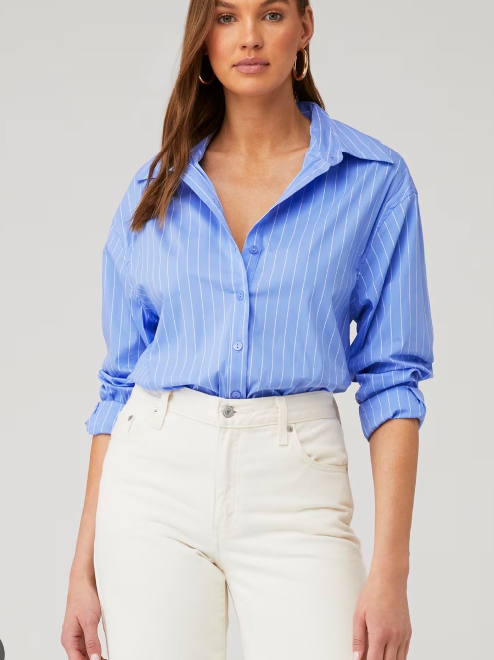Line & Dot Blue Pinstripe Button Down Shirt